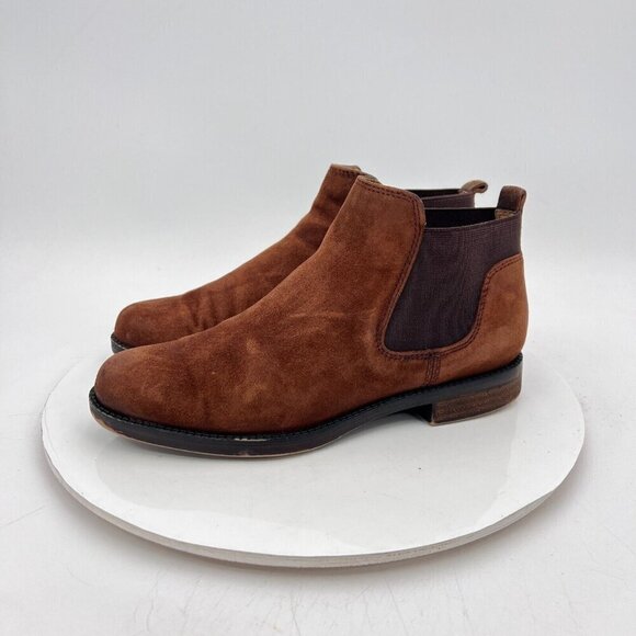 Franco Sarto Happily Women Size 7 M Brown Leather Side Elastic Chelsea Boot - Picture 1 of 15